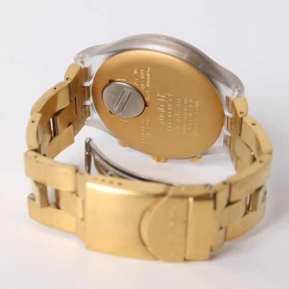 SWATCH Vintage Irony Diaphane Y2K Gold Chronograph Watch main image 6